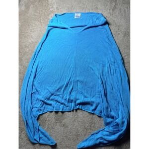 Lexi York 100% Bamboo Knit Kimono Shawl Wrap Sky Blue One Size Coastal